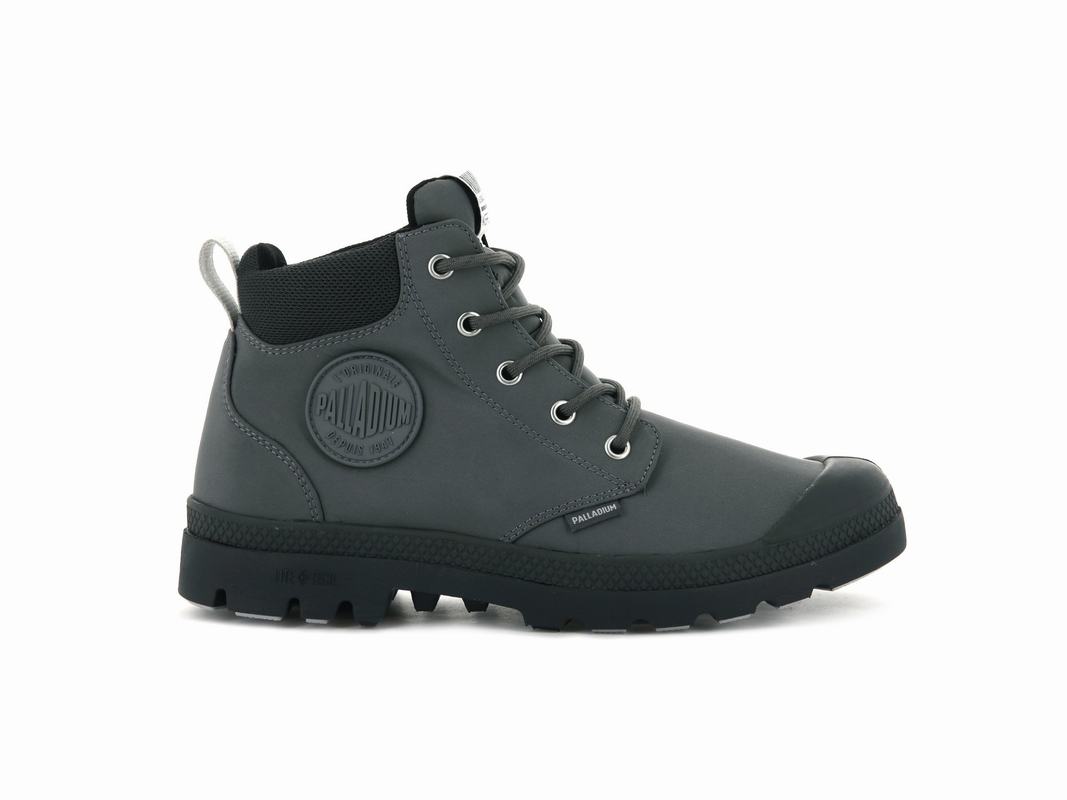 Palladium Pampa Lite + Cuff Wp Men's Waterproof Boots Dark Grey (PUCS47380)